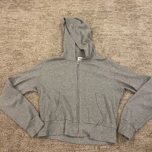 -TNA -Small -Cropped waffle zip up
